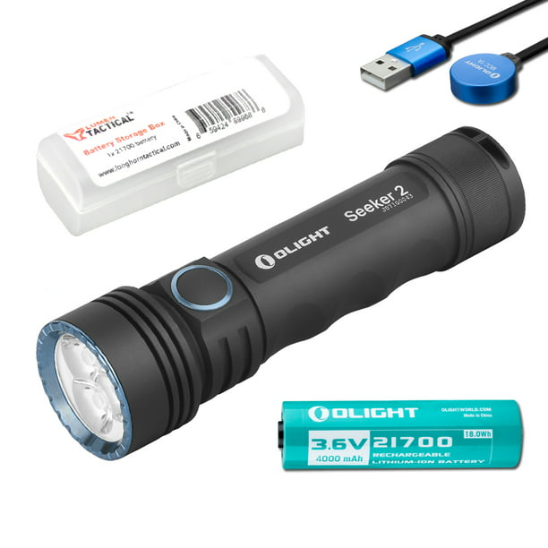 Olight Seeker 2 Black Flashlight 3000 Lumen USB Rechargeable Tactical LED Torch
